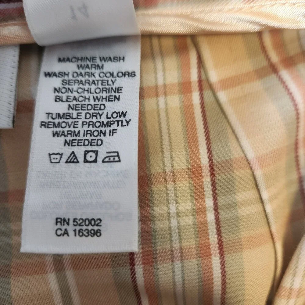 LIZ CLAIBORNE Liz Golf Skort Skirt Size 14 Yellow Beige Green Plaid EUC‎